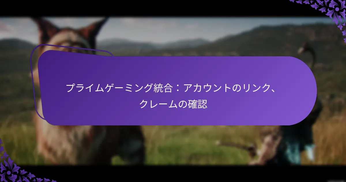 プライムゲーミング統合：アカウントのリンク、クレームの確認